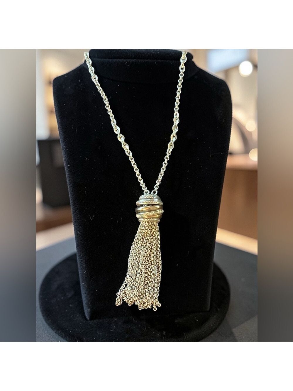BrightonNeptunes Rings Long Tassell Pendant Silver & Gold Plated 38 -40 Chain
